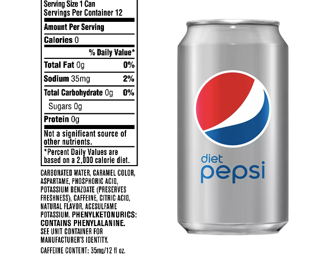 Yes, Diet Pepsi contains caffeine. It has approximately 35 mg of caffeine per 12 fl oz (355 mL) serving.