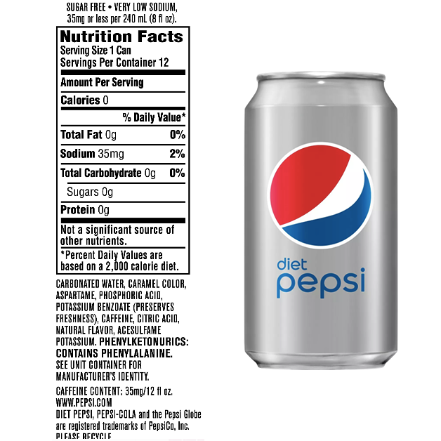 Yes, Diet Pepsi contains caffeine. It has approximately 35 mg of caffeine per 12 fl oz (355 mL) serving.