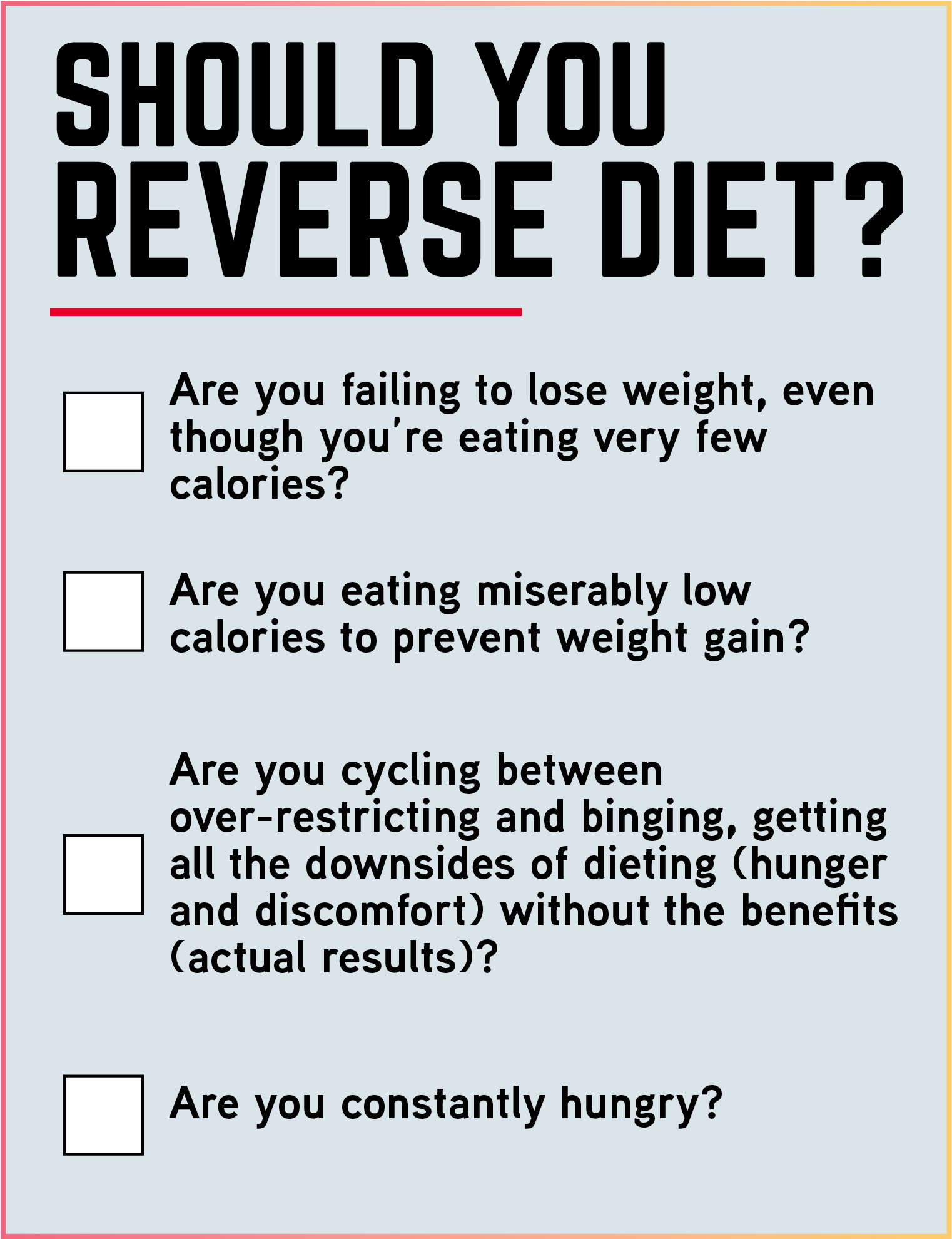 Reverse Diet Infographic